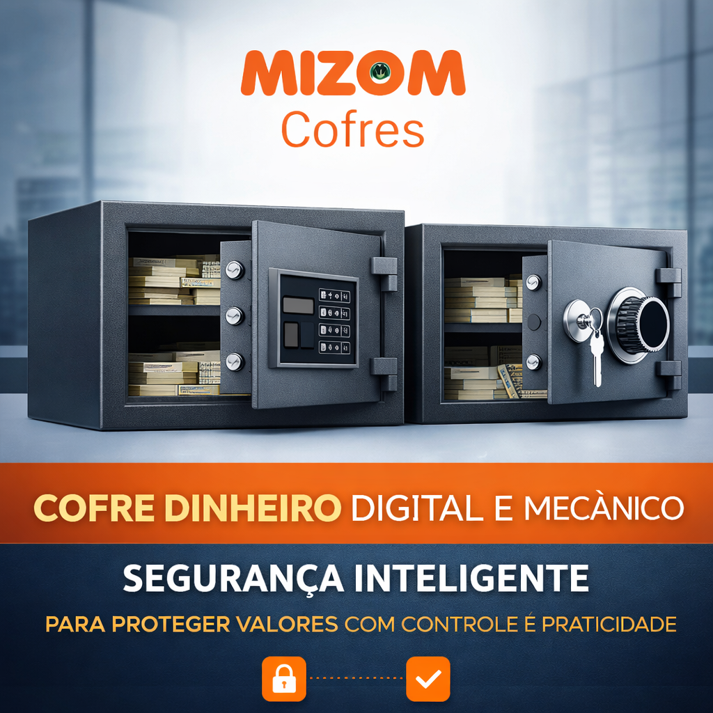 Cofre Dinheiro Digital e Mecânico Segurança Inteligente para Proteger Valores com Controle e Praticidade