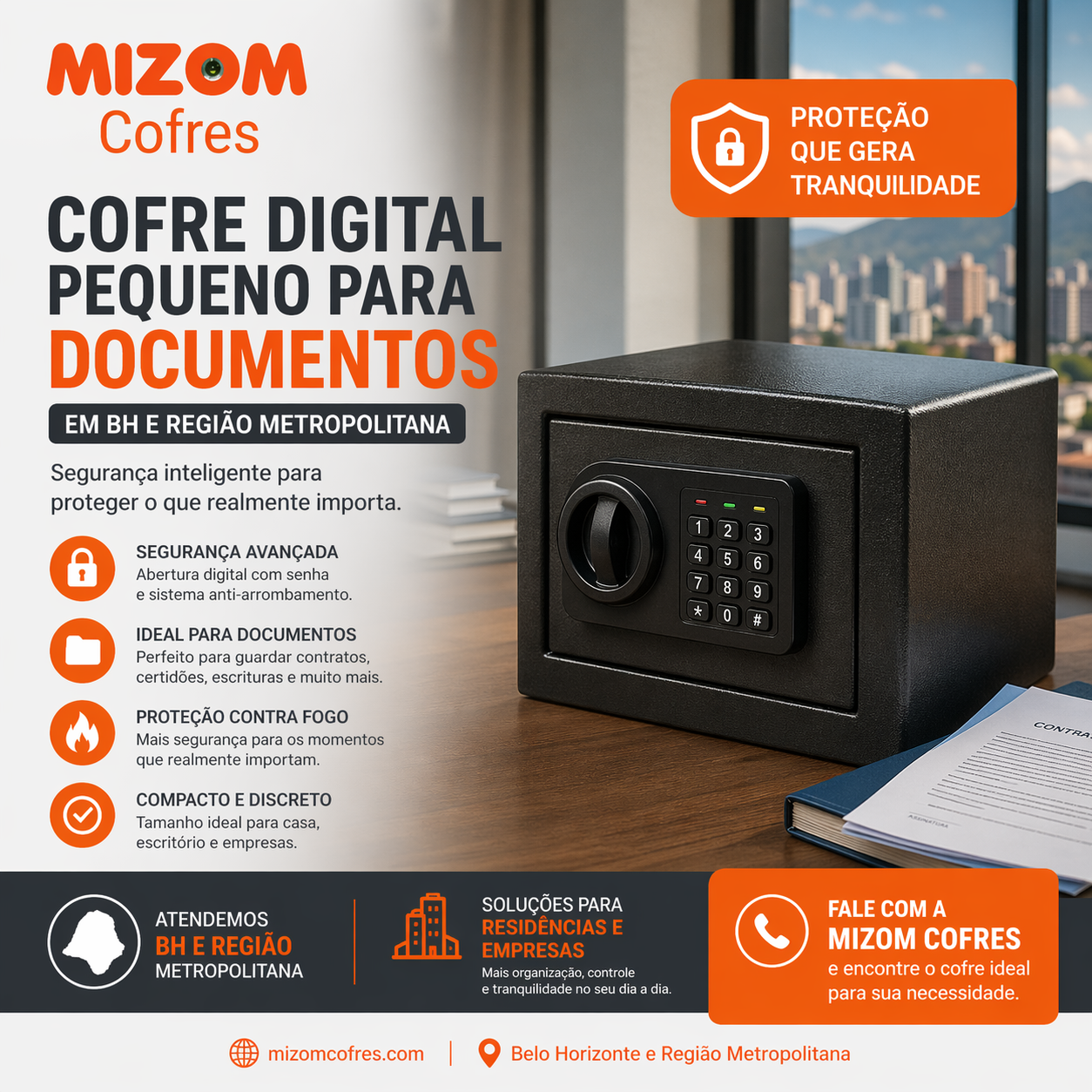 Cofre digital pequeno para documentos em BH e região metropolitana segurança inteligente para o que realmente importa