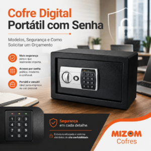 Cofre digital portátil com senha Modelos, segurança e como solicitar um orçamento