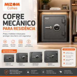 Cofre mecânico para residência preço, modelos e dicas para proteger seus bens com segurança - Mizom Cofres